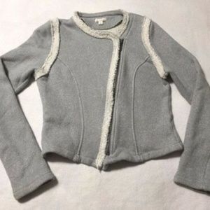Gap Cropped Moto Sweatshirt Zipper Jacket